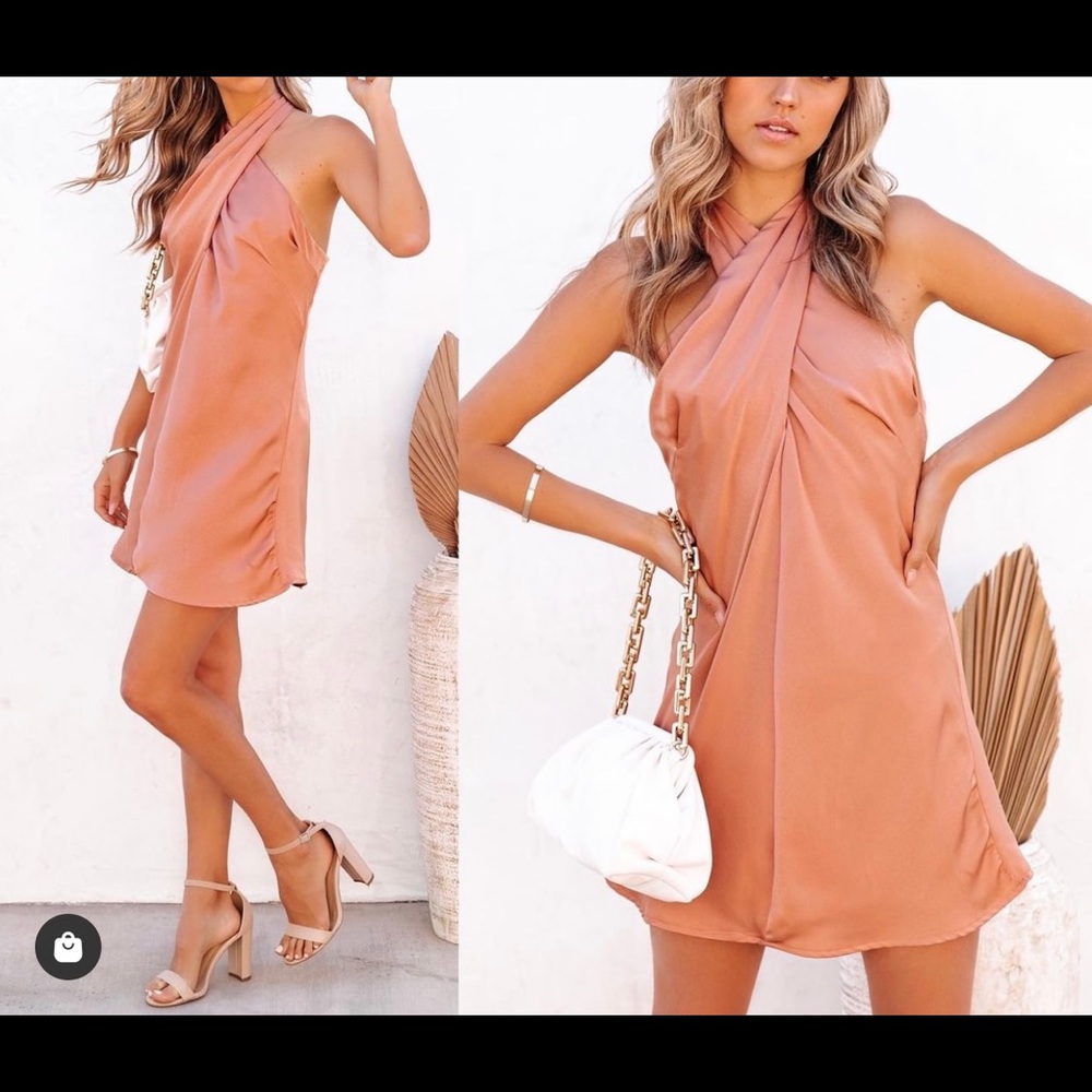 Halter silk dress